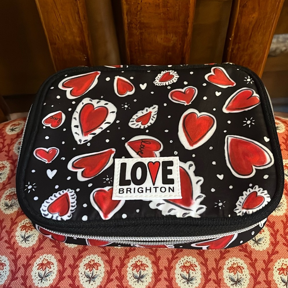Brighton Love Heart Jewelry Case - Black and Red
